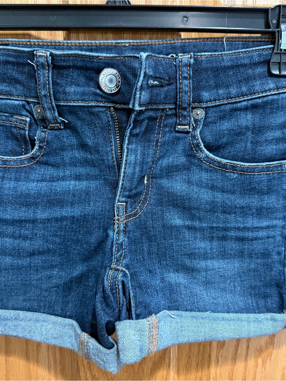 American Eagle Outfitters Dark Blue Stretch Denim Shorts